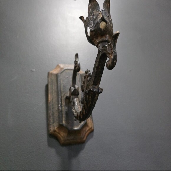 Vintage Neoclassical Rocco Wall Sconce Taper Candle Holder Metal Tin 8x4x9 Set 2 - Picture 14 of 16